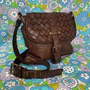 Civico93 made in Italy flap woven leather crossbody bag